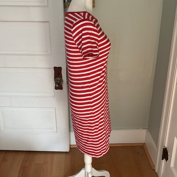 Old Navy Red and White Striped T-shirt Dress - Picture 2 of 4